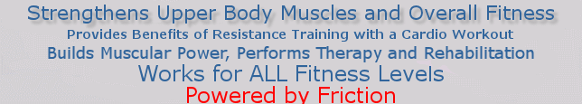 Strenghtens your upper body, stretch as you workout, burns calories and improves circulation; this new dynamic resistance exerciser relieves tension and stress